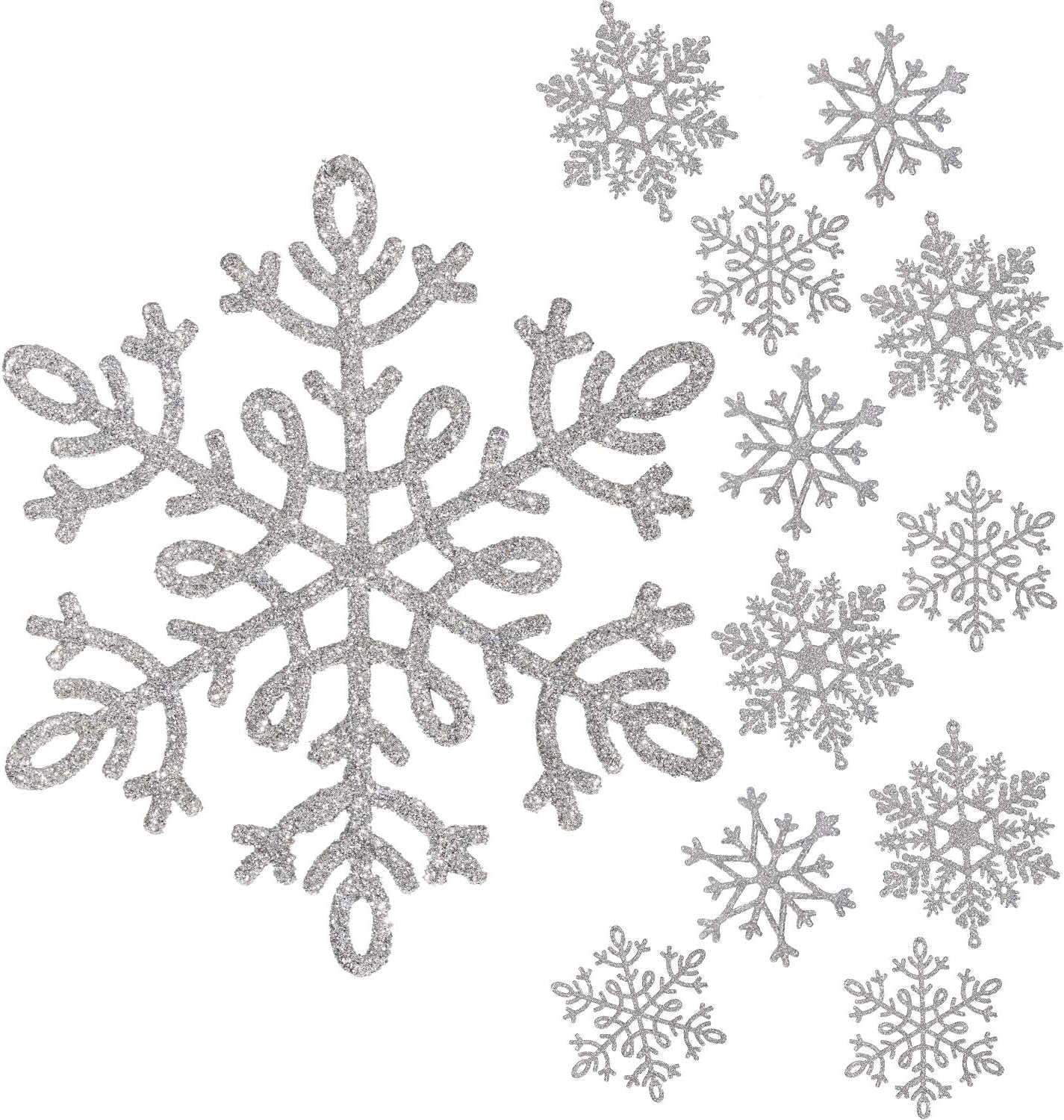 Frosty Bling Kit – Sparkle Up Your Winter Wonderland I 40Pcs Silver Glitter Snowflake